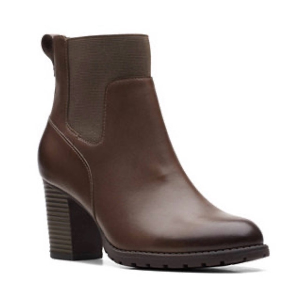 Clarks Dark Brown Heeled Boots